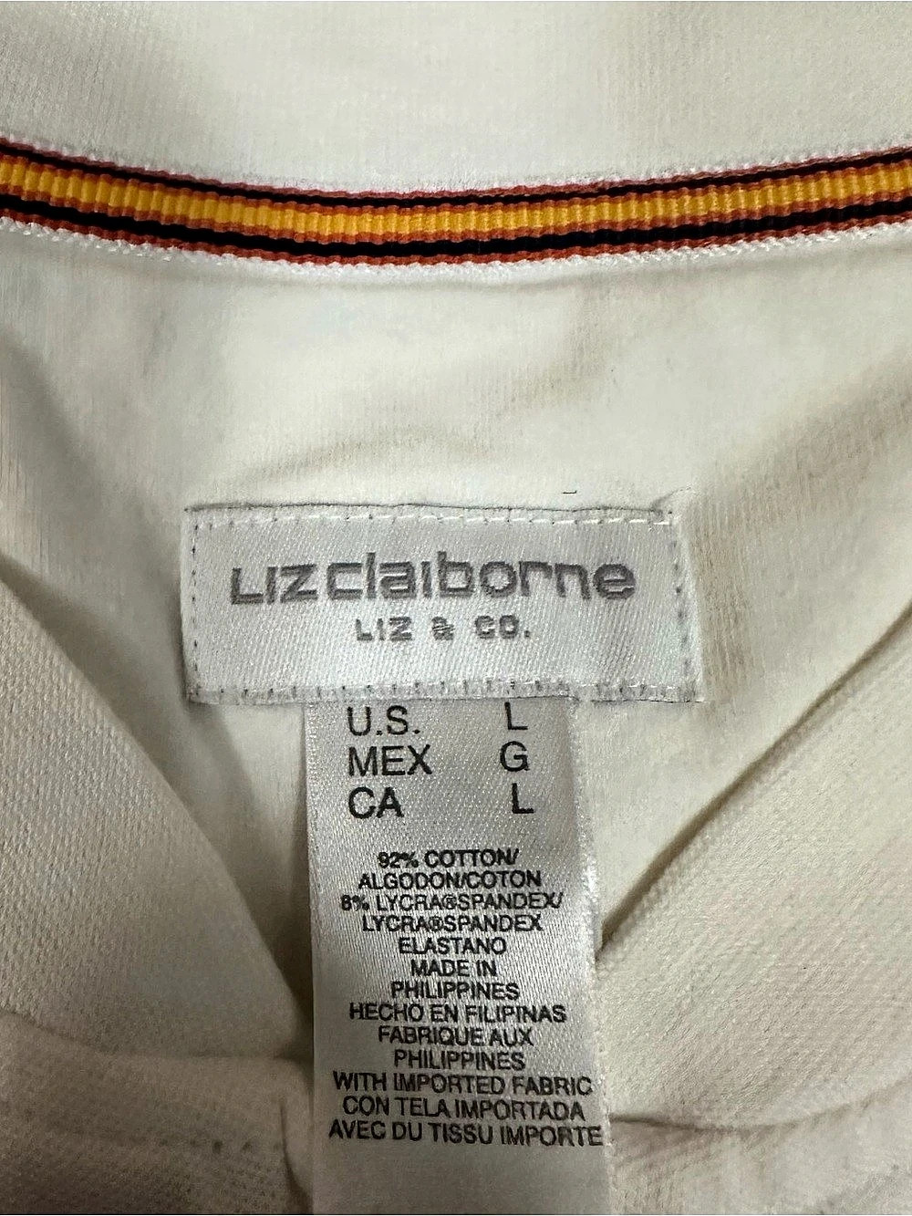 Liz Claiborne Utility Jacket in White Size Large Super Soft Cotton